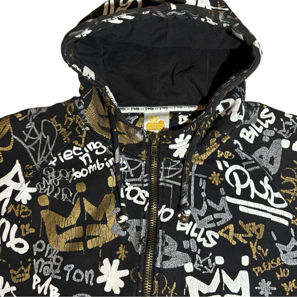 Vintage Y2K PNB Nation All Over Print Zip Up Hoodie - Picture 3 of 5